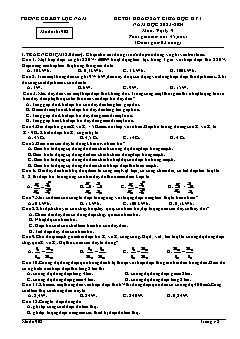 Đề khảo sát giữa học kì I Vật lí 9 - Mã đề 902 - Năm học 2023-2024 - PGD Lục Nam (Có đáp án)