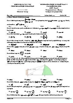 Đề khảo sát Toán 9 (Lần 4) - Mã đề 101 - Năm học 2023-2024 - PGD Thị xã Việt Yên