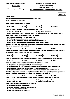 Đề kiểm tra cuối học kì I Vật lí 9 - Mã đề 291 - Năm học 2023-2024 - Sở GD&ĐT Bắc Giang (Có đáp án)