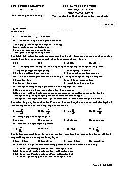 Đề kiểm tra cuối học kì I Vật lí 9 - Mã đề 292 - Năm học 2023-2024 - Sở GD&ĐT Bắc Giang (Có đáp án)