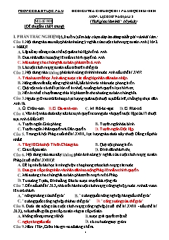 Đề kiểm tra giữa học kì I Lịch sử và Địa lí 8 - Mã đề 801 - Năm học 2023-2024 - PGD Lục Nam (Có đáp án)