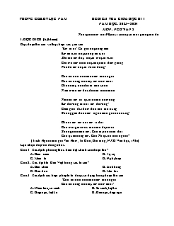 Đề kiểm tra giữa học kì I Ngữ văn 8 - Năm học 2023-2024 - PGD Lục Nam (Có đáp án + Ma trận)