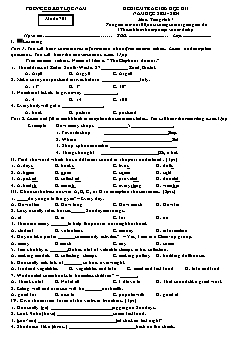 Đề kiểm tra giữa học kì I Tiếng Anh 7 - Mã đề 701 - Năm học 2023-2024 - PGD Lục Nam (Có đáp án + File nghe)