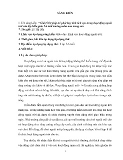 Giải pháp giúp trẻ phát huy tính tích cực trong hoạt động ngoài trời của lớp Mẫu giáo 5-6 tuổi trường mầm non trung sơn