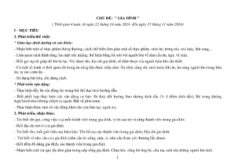 Giáo án Mầm non Khối Mầm - Chủ đề: Gia đình - Năm học 2024-2025