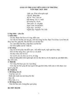 Giáo án Mầm non Lớp Chồi - Chủ đề: Bản thân - Đề tài: Thơ Cảm ơn - Năm học 2023-2024 - Nguyễn Thị Chất