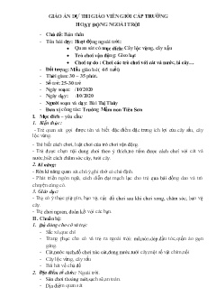 Giáo án Mầm non Lớp Chồi - Chủ đề: Bản thân - Năm học 2020-2021 - Bùi Thị Thủy