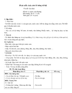 Giáo án Mầm non Lớp Chồi - Chủ đề: Gia đình - Đề tài: Ly nước yêu thương