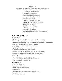 Giáo án Mầm non Lớp Chồi - Chủ đề: Nghề nghiệp - Đề tài: Nêu gương cuối ngày - Năm học 2022-2023 - Nguyễn Thị Nhượng
