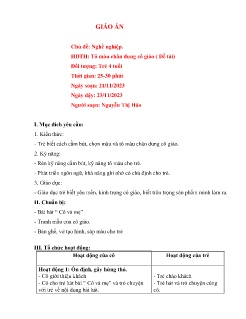 Giáo án Mầm non Lớp Chồi - Chủ đề: Nghề nghiệp - Đề tài: Tô màu chân dung cô giáo - Năm học 2023-2024 - Nguyễn Thị Hảo