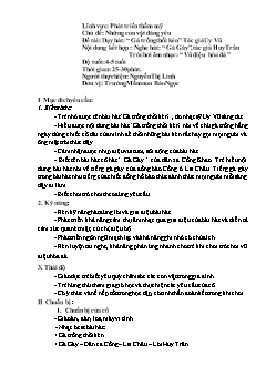 Giáo án Mầm non Lớp Chồi - Chủ đề: Những con vật đáng yêu - Đề tài: Gà trống thổi kèn - Nguyễn Thị Linh