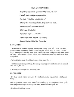 Giáo án Mầm non Lớp Chồi - Chủ đề: Nước và hiện tượng tự nhiên - Năm học 2023-2024 - Nguyễn Thị Nhượng