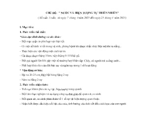 Giáo án Mầm non Lớp Chồi - Chủ đề: Nước và hiện tượng tự nhiên - Năm học 2024-2025