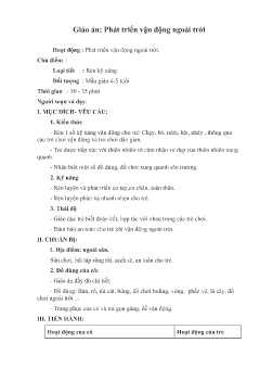 Giáo án Mầm non Lớp Chồi - Chủ đề: Phát triển vận động ngoài trời