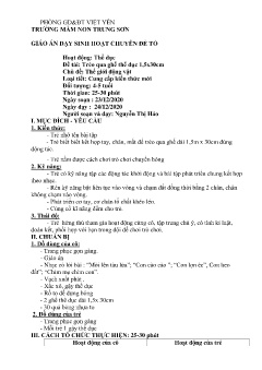 Giáo án Mầm non Lớp Chồi - Chủ đề: Thế giới động vật - Đề tài: Trèo qua ghế thể dục 1,5x30cm - Năm học 2020-2021 - Nguyễn Thị Hảo