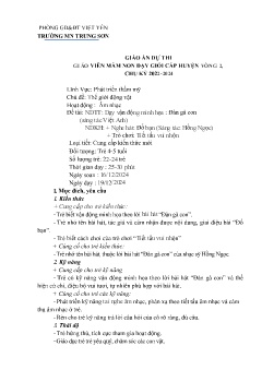 Giáo án Mầm non Lớp Chồi - Chủ đề: Thế giới động vật - Năm học 2024-2025 - Trường Mầm non Trung Sơn