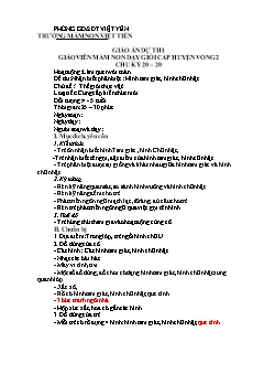 Giáo án Mầm non Lớp Chồi - Chủ đề: Thế giới thực vật - Đề tài: Nhận biết phân biệt Hình tam giác, hình chữ nhật - Trường Mầm non Việt Tiến