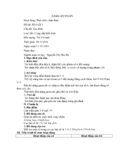 Giáo án Mầm non Lớp Lá - Chủ đề: Gia đình - Đề tài: Số 6 (Tiết 1) - Năm học 2024-2025 - Nguyễn Thị Thu Hà