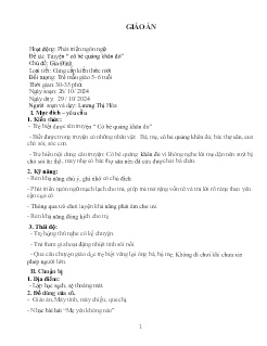 Giáo án Mầm non Lớp Lá - Chủ đề: Gia Đình - Đề tài: Truyện Cô bé quàng khăn đỏ - Năm học 2024-2025 - Lương Thị Hòa