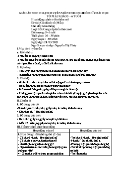 Giáo án Mầm non Lớp Lá - Chủ đề: Giao thông - Đề tài: Cắt dán ô tô (Mẫu) - Năm học 2022-2023 - Nguyễn Thị Thủy