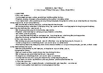 Giáo án Mầm non Lớp Lá - Chủ đề II: Bản thân - Năm học 2021-2022