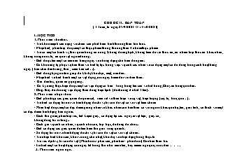 Giáo án Mầm non Lớp Lá - Chủ đề II: Bản thân - Năm học 2023-2024