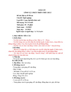 Giáo án Mầm non Lớp Lá - Chủ đề: Nghề nghiệp - Đề tài: Bật xa 45-50 cm - Năm học 2023-2024 - Tạ Thị Duyên