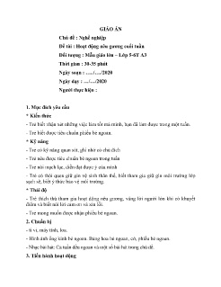 Giáo án Mầm non Lớp Lá - Chủ đề: Nghề nghiệp - Đề tài: Hoạt động nêu gương cuối tuần