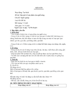 Giáo án Mầm non Lớp Lá - Chủ đề: Nghề nghiệp - Đề tài: Nặn một số sản phẩm của nghề nông - Tạ Thị Duyên