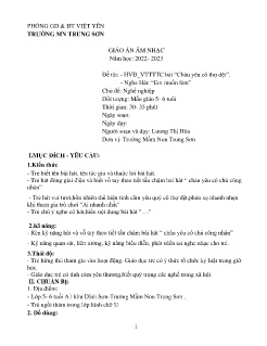 Giáo án Mầm non Lớp Lá - Chủ đề: Nghề nghiệp - Năm học 2022-2023 - Lương Thị Hòa