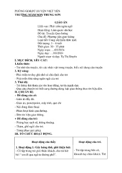 Giáo án Mầm non Lớp Lá - Chủ đề: Phương tiện giao thông - Đề tài: Truyện Qua đường - Năm học 2023-2024 - Tạ Thị Duyên