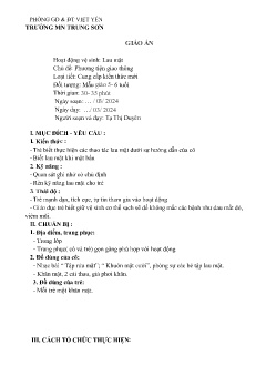 Giáo án Mầm non Lớp Lá - Chủ đề: Phương tiện giao thông - Năm học 2023-2024 - Tạ Thị Duyên