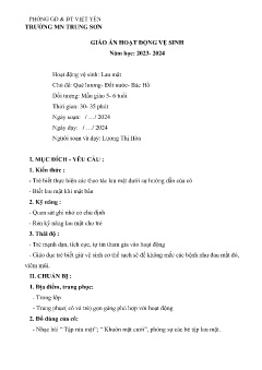 Giáo án Mầm non Lớp Lá - Chủ đề: Quê hương. Đất nước. Bác Hồ - Đề tài: Lau mặty - Năm học 2023-2024 - Lương Thị Hòa
