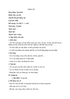 Giáo án Mầm non Lớp Lá - Chủ đề: Thế giới động vật - Đề tài: Nặn con thỏ