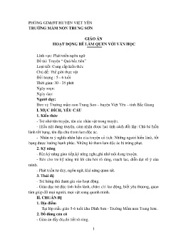 Giáo án Mầm non Lớp Lá - Chủ đề: Thế giới thực vật - Đề tài: Truyện Quả bầu tiên - Trường Mầm non Trung Sơn