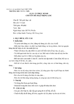 Giáo án Mầm non Lớp Lá - Chủ đề: Thế giới thực vật - Đỗ Thị Huyền