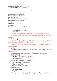 Giáo án Mầm non Lớp Lá - Chủ đề: Thực vật - Đề tài: Bật chụm, tách chân qua 7 ô - Nguyễn Thị Thu Hà