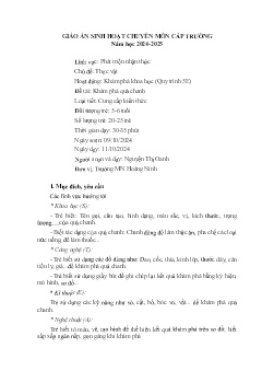 Giáo án Mầm non Lớp Lá - Chủ đề: Thực vật - Đề tài: Khám phá quả chanh - Năm học 2024-2025 - Nguyễn Thị Oanh