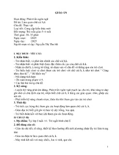 Giáo án Mầm non Lớp Lá - Chủ đề: Thực vật - Đề tài: Làm quen chữ cái h,k - Nguyễn Thị Thu Hà