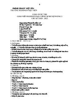 Giáo án Mầm non Lớp Lá - Chủ đề: Thực vật - Đề tài: Tạo hình Vẽ vườn hoa - Năm học 2021-2022 - Nguyễn Thị Thủy