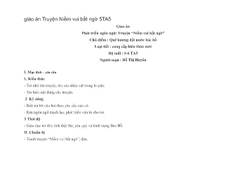 Giáo án Mầm non Lớp Lá - Chủ điểm: Quê hương đất nước Bác hồ - Đề tài: Truyện Niềm vui bất ngờ - Đỗ Thị Huyền