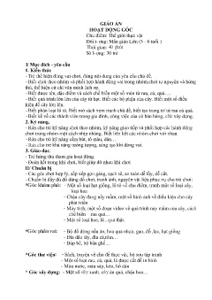 Giáo án Mầm non Lớp Lá - Chủ điểm: Thế giới thực vật