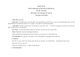 Giáo án Mầm non Lớp Lá - Đề tài: Khám phá sự linh hoạt của đôi bàn tay