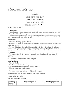 Giáo án Mầm non Lớp Lá - Đề tài: Nêu gương cuối tuần - Đỗ Thị Huyền