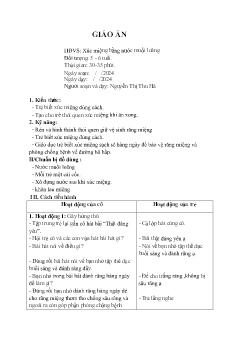 Giáo án Mầm non Lớp Lá - Đề tài: Xúc miệng bằng nước muối loãng - Nguyễn Thị Thu Hà