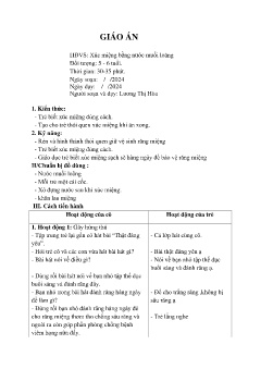 Giáo án Mầm non Lớp Lá - Đề tài: Xúc miệng bằng nước muối loãng - Lương Thị Hòa