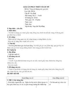 Giáo án Mầm non Lớp Mầm - Chủ đề: Gia đình - Đề tài: Trang trí khung ảnh gia đình - Nguyễn Thị Hằng