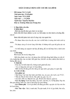 Giáo án Mầm non Lớp Mầm - Chủ đề: Gia đình - Năm học 2020-2021 - Nguyễn Thị Hảo