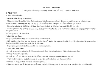 Giáo án Mầm non Lớp Mầm - Chủ đề: Gia đình - Năm học 2024-2025