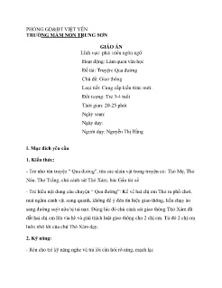 Giáo án Mầm non Lớp Mầm - Chủ đề: Giao thông - Đề tài : Truyện Qua đường - Nguyễn Thị Hằng
